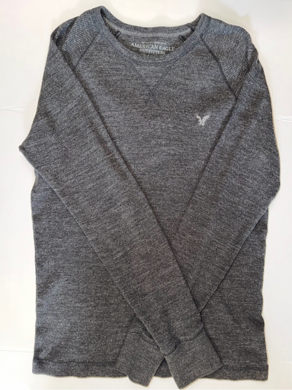American Eagle Outfitters Dark Gray Thermal Crewneck - Men's